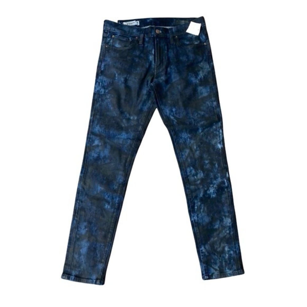 Red Engine Scorcher Coated Blue Black Skinny Tie Dye Skinny Jeans Denim Size 31